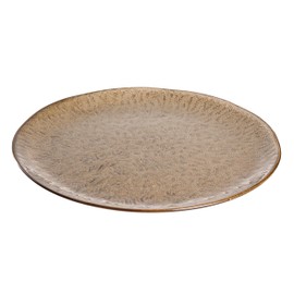 Leonardo Matera 018537 Ceramic Plate, Dishwasher-Safe Dinner Plate with Glaze, Round Stoneware Plate, Diameter 27 cm, Beige, Pack of 1