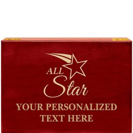 Crown Awards All Star Rosewood Humidor Gift, Customize with Your Own Text Engraving Prime