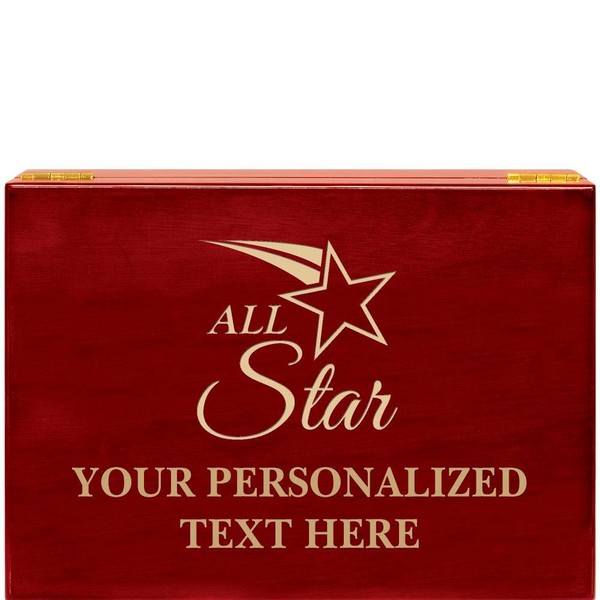 Crown Awards All Star Rosewood Humidor Gift, Customize with Your