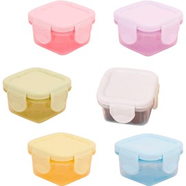 Plastic Salad Dressing Containers, 6Pcs Mini Food Storage Containers,Small Food Storage Container withLeakproof Lids,Condiment Sauce Container Small Freezer Storage Containers,Salad Dressing Container