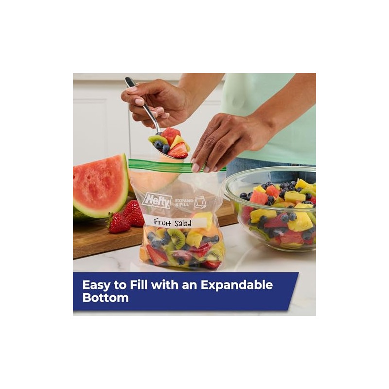 Hefty XL Press to Close Plastic Sandwich Expand and Fill