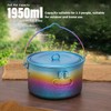 TiTo Titanium 1950ml Outdoor Titanium Pot with Lid Folding Bail