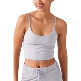 LOS OJOS Women's Straps Sports Bra, gray