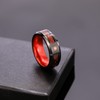 TRUMIUM Mens Black Ring 8MM Red Cubic Zirconia Dragon Tungsten