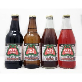 4 Pack Variety Pack Soda Pop Soft Drink Pats Pizza 12oz Glass Bottles (4 Pack, Cream Soda, Raspberry Lime, Root Beer, Iced Tea)