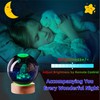 3D Large Owl Crystal Ball Night Light with Wooden Base,