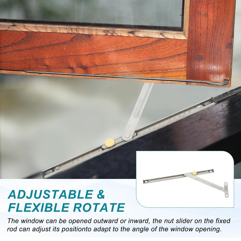 sourcing map 2Pcs Casement Window Hinges, 10" 304 Stainless Steel
