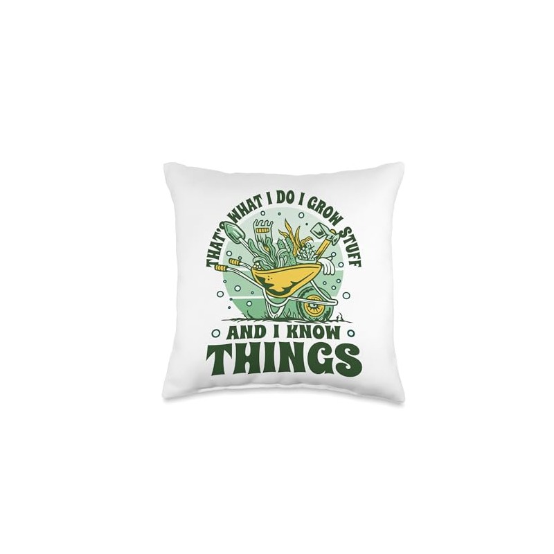 Gardener Wheelbarrow Gardening Lover Design Throw Pillow