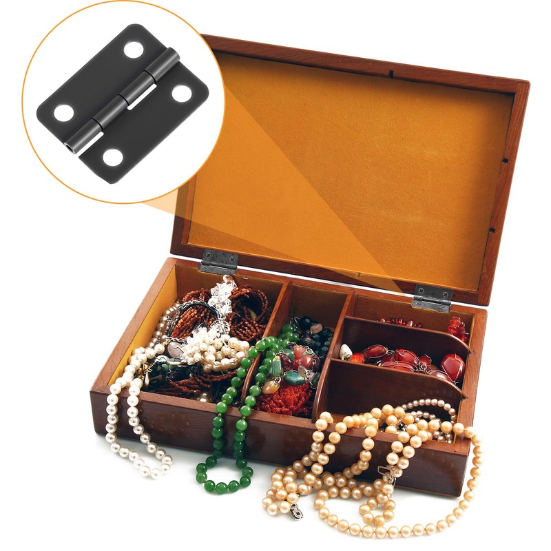 50 Sets Small Hinges for Crafts, 1In Stainless Steel Mini