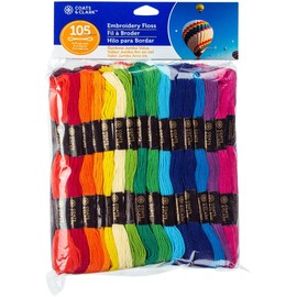 J. P. Coats Coats & Clark 6-Strand Embroidery Floss Jumbo Pack 105/Pkg-Rainbow, White