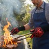 QUANSHANGJU Heat Resistant Silicone Non-Slip Long BBQ Gloves