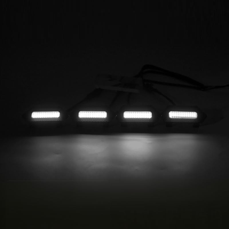 4PCS White LED Grille Light Function kit, Compatible with 2024-2025