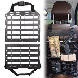Pridefend Rigid Tactical Seat Back Organizer, Durable All-Steel Molle Seat Back Panel,Universal Car Seat back organizer with 4M Elastic Rope & 2M Tape for Vehicle Car Truck Modular Storage & Display