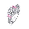 BONLAVIE Women's Wedding Engagement Rings April Birthstone Princess Cut White