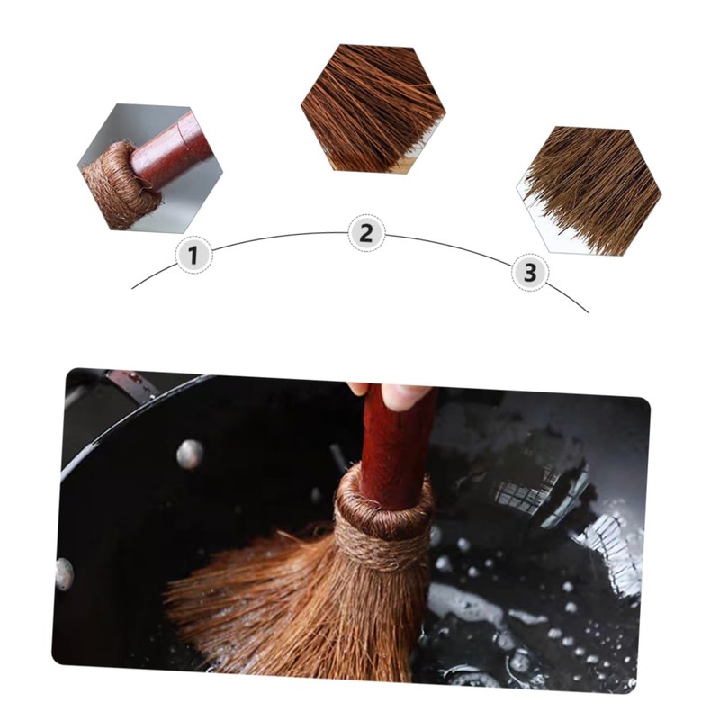 Ciieeo 1PC Handmade Coconut Fiber Pot Brush Kitchen Cleaning Tool