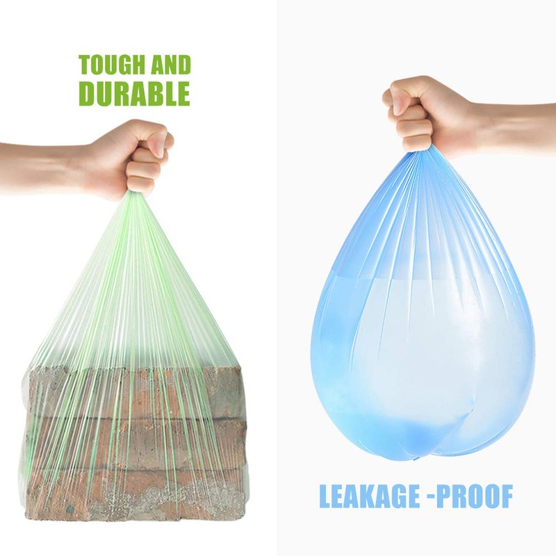 1.2 Gallon/330pcs Strong Trash Bags Colorful Clear Garbage Bags by