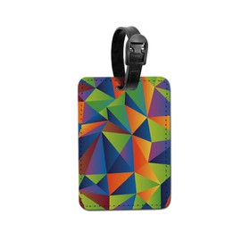 WIRESTER PU Leather Luggage Tag Name Tag Bag Tag for Travel Suitcase Baggage Luggage - Colorful Rainbow