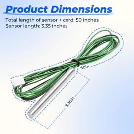 GRONGU Pool Heater Temperature Sensor 009577F Compatible with Raypak Heaters 206A, 207A, 266A, 267A, 336A, 337A, 406A, 407A, 3 Wire NTC 100K Replacement for Raypak Temperature Sensor Lid Units