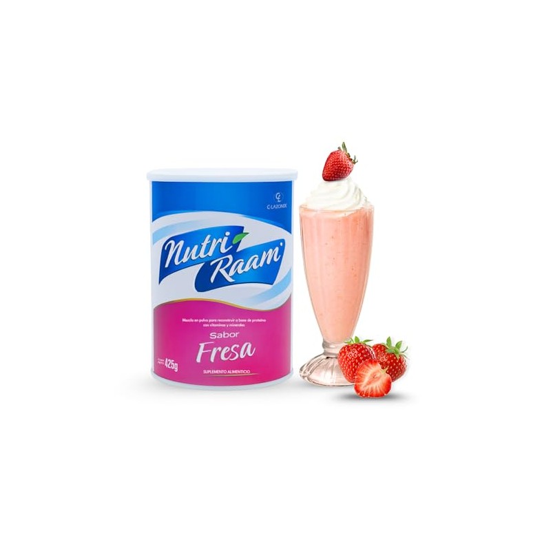 Suplemento alimenticio, proteína en polvo Nutri Raam (Fresa)