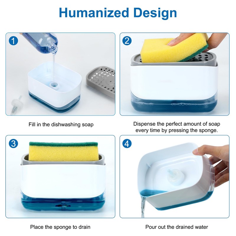 Premium Quality Soap Dispenser for Kitchen - Washing Up Liquid