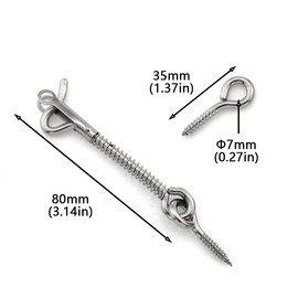 DGHAOP 4pcs Stainless Steel Spring Hook and Eye Safety Latch 3-inch Wire Gate Hook and Eye Latch