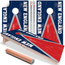 New England Cornhole Board Wraps and Decals for Boards Set of 2 Skins Professional Vinyl Covers Sticker - Football Tailgating Cornhole Wraps Stickers Cornhole Skins Cornhole Wraps for Boards