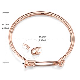 LEGENTLISUR Dainty Rose Gold Bangle Bracelets for Women Fashion Paper Clip Bracelet Minimalist Jewelry Gifts for Women