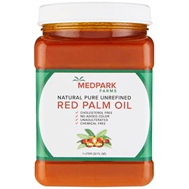 Medpark Farms Africa Red Palm Oil (1 Liter/32 Fl Oz) 100% Pure/Natural/Unrefined (PET-BPA FREE Container)