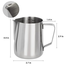 Milk Frothing Pitcher 20oz（600ml）Stainless Steel Steaming Pitchers for Espresso Machine Milk Coffee Cappuccino Latte Art Milk Jug Cup