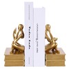Reading Thinker Statue Book Ends for Shelves, Decorative Bookends for