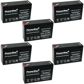 PowerStar 6 Pack - AGM612 6V 12AH UPS Battery Compatible with Injusa Power Cart