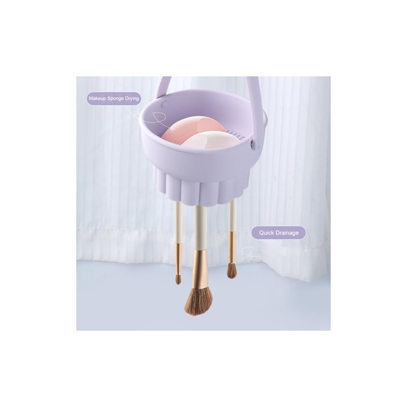 Limpiador de Brochas de Maquillaje de Silicona, Tapete de Limpieza