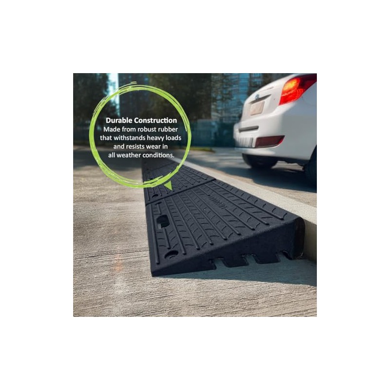 Nicoman Rubber Kerb Ramps, Multiuse Curb Ramp for Vehicles, Wheelchairs,