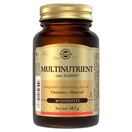 Solgar MULTINUTRIENT – Multivitaminico e minerale con minerali chelati, adatto anche a vegani, 30 tavolette