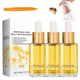 3 Stück Bienengift Tropfen, Propolis Tropfen,30ml Bienengift Bauchnabel Tropfen Stärkt Das Verdauungssystem Bienengift Bauchnabel-Tropfen Geeignet für Menschen Jeden Alters und Geschlechts