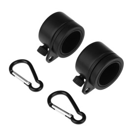 Aluminum Alloy Flag Pole Rings 2Packs, 360 Degree Rotating Flagpole, Flag Mounting Rings Spinning Flag Pole Kit with Carabiner for 0.75-1.02Inch Diameter Flagpole (Black)