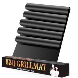 HAOCEE Grill Mat for Gas Grill, Set of 5, 40 x 32 cm, Non-Stick Grill Mats, Reusable Baking Paper, Baking Mat, PFOA-Free Teflon BBQ Grill Mat, Gas Grill Accessories, Suitable for Charcoal, Gas Grill,