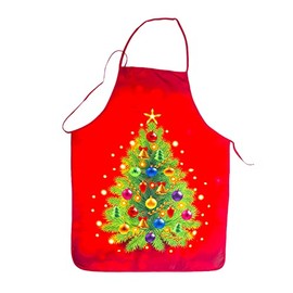 Christmas Apron Santa Funny Apron Cartoon Kitchen Aprons Novelty Reindeer Cooking Apron Baking Pinafore for Chef Men Women Restaurant Home Dinner Party Supplies (Xmas tree)