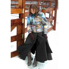 Equestrian Riding Skirt for Women Long Winter Waterproof Riding Gear (S-L : 24-41 inch / 62-104 cm) Black