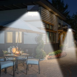 ivSunTEK Solar Wall Lights Outdoor Waterproof with Motion Sensor Wall Mount 180° Rotation 4 Lighting Modes Solar Powered for Garden Patio Yard (2 Pack, Medium)