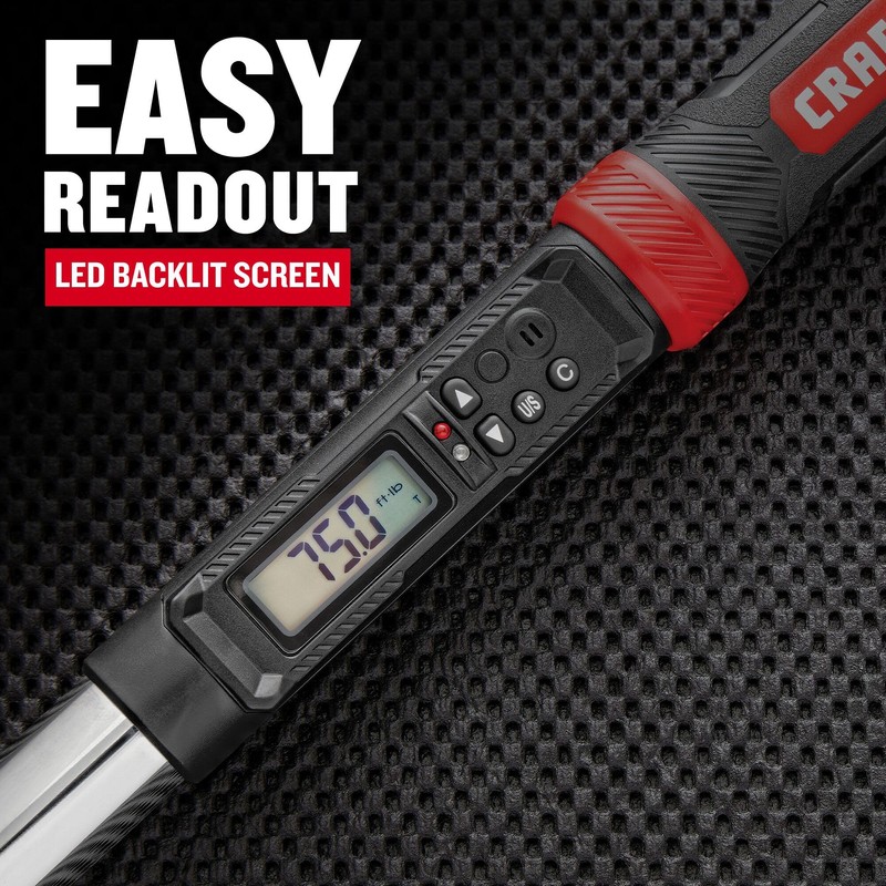 CRAFTSMAN Digital Torque Wrench, SAE, 1/2-Inch, 50-250 FT-LB, (CMMT99436)