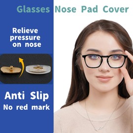 5 Pairs Slip-on Nose Pads Covers,Soft Silicone Eyeglasses Nosepads Anti-Slip Glasses Nose Piece,Eyewear Protective Covers Eye Pads for Glasses Sunglasses(5Pairs,White, L Size)