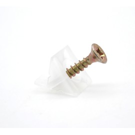 DOJA Barcelona Drawer Wedges | Drawer Base Reinforcement with Screw 3.5 x 20 mm | Pack of 125 | Plastic Back Wall Connectors: Furniture Connector for Bedside Repair, Drawer Organiser