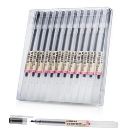 Premium Black Gel Pens,12Pcs Extra Fine Point Pens Smooth Writing Ballpoint Pens,Fine Point Smooth Writing Pens Ballpoint Pen,Black Gel Ink Pens Extra Fine Point Ballpoint (Black)