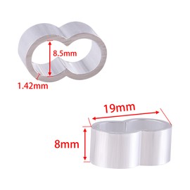 GIVIHGETI Pack of 40 Crimp Sleeves 8 mm Press Clamps Double Sleeves Clamp Sleeves Choke Clamps Wire Rope Rope Clamp 8 mm Aluminium Choke Clamps for Expander Rope, Tarpaulin Rope, Rubber Rope