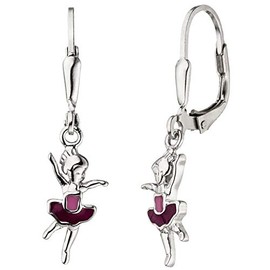 Jobo Children's Earrings Ballerina 925 Sterling Silver Earrings Boutons Children's Earrings, Silver