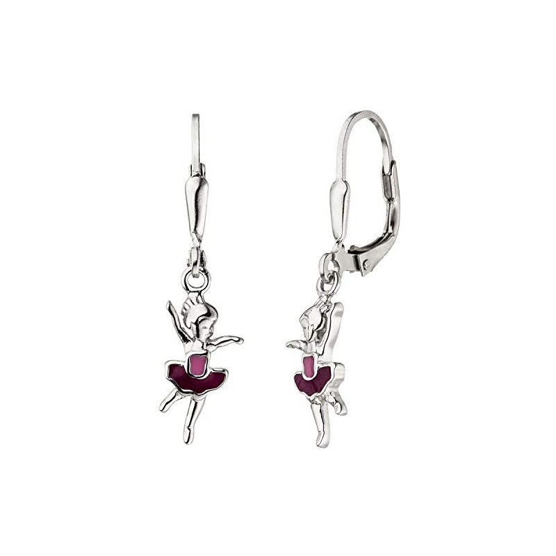 Jobo Children's Earrings Ballerina 925 Sterling Silver Earrings Boutons Children's