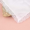 HOULIFE Ladies 100% Cotton Handkerchiefs Soft Pure White Lace Wedding
