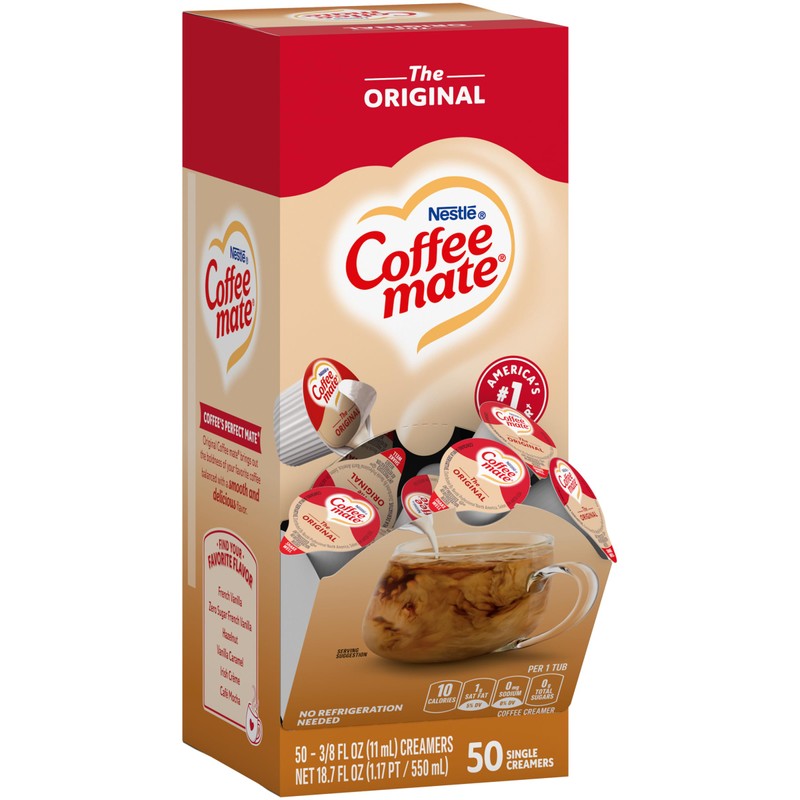Nestle Coffee mate Liquid Coffee Creamer Singles, Original, 50 Ct