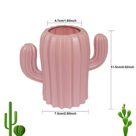 WeiMeet 3 Pack Cactus Pencil Holders Cute Cactus Pen Holders Makeup Brushes Holder Desktop Stationery Organizer Pen Container for Office Home Supplies